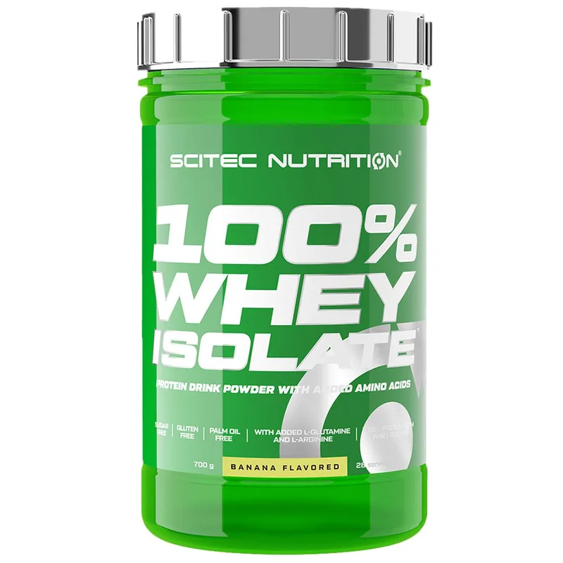Scitec Nutrition 100% Whey Isolate Protein Συμπλήρωμα Διατροφής με 100% Υδρολυμένη Πρωτεΐνη Ορού Γάλακτος & Προσθήκη Αμινοξέων 700g - Banana