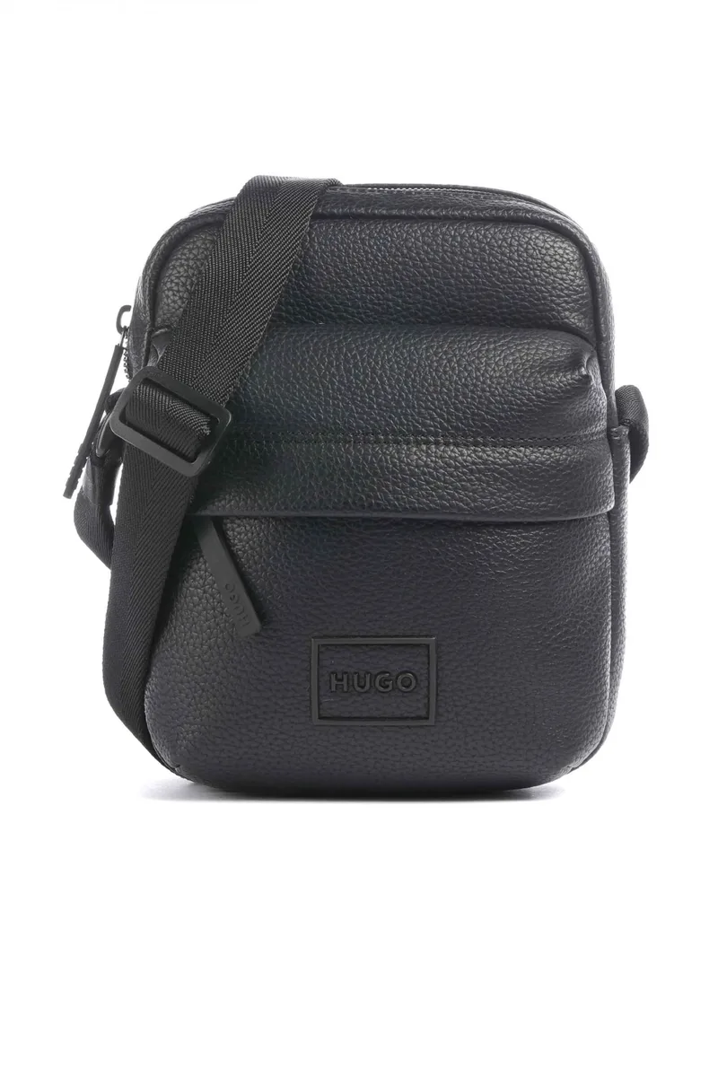 HUGO ΤΣΑΝΤΑΚΙ CROSSBODY NEW ETHON HI_NS ZIP LOGO ΜΑΥΡΟ