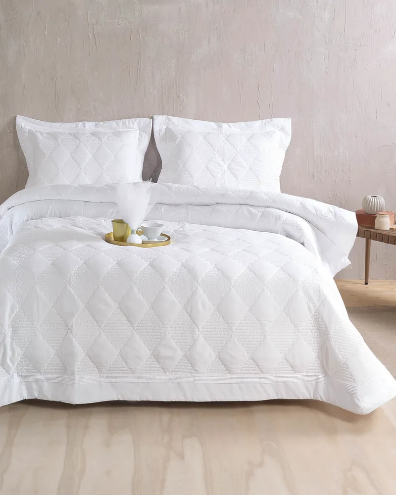 Σετ κουβερλί νυφικό (235Χ250) CHARMY WHITE, RYTHMOS HOME