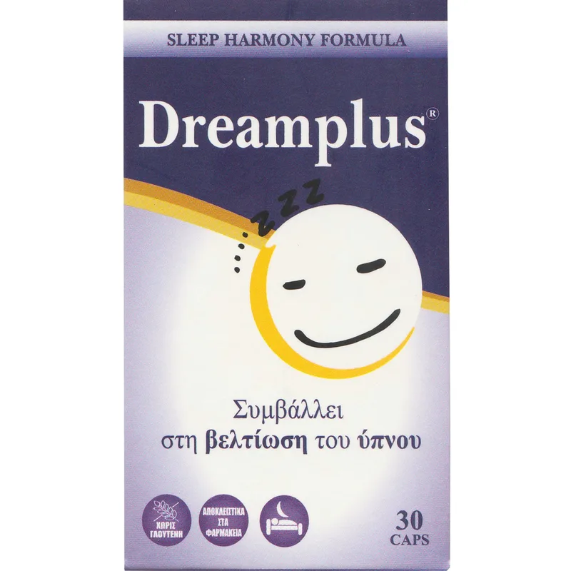 Health-Plus Dreamplus Συμπλήρωμα Διατροφής Μελατονίνης & Εκχυλίσματος Βοτάνων για Ποιοτικότερο & Γρηγορότερο Ύπνο 30caps