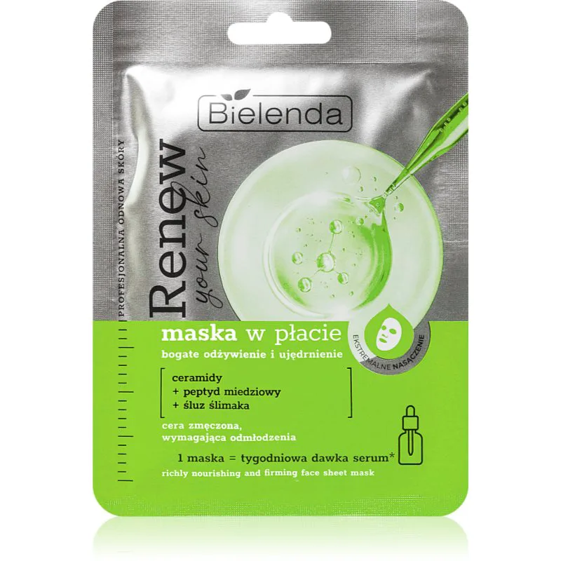 Bielenda Renew Your Skin υφασμάτινη μάσκα θρέψης 18 γρ