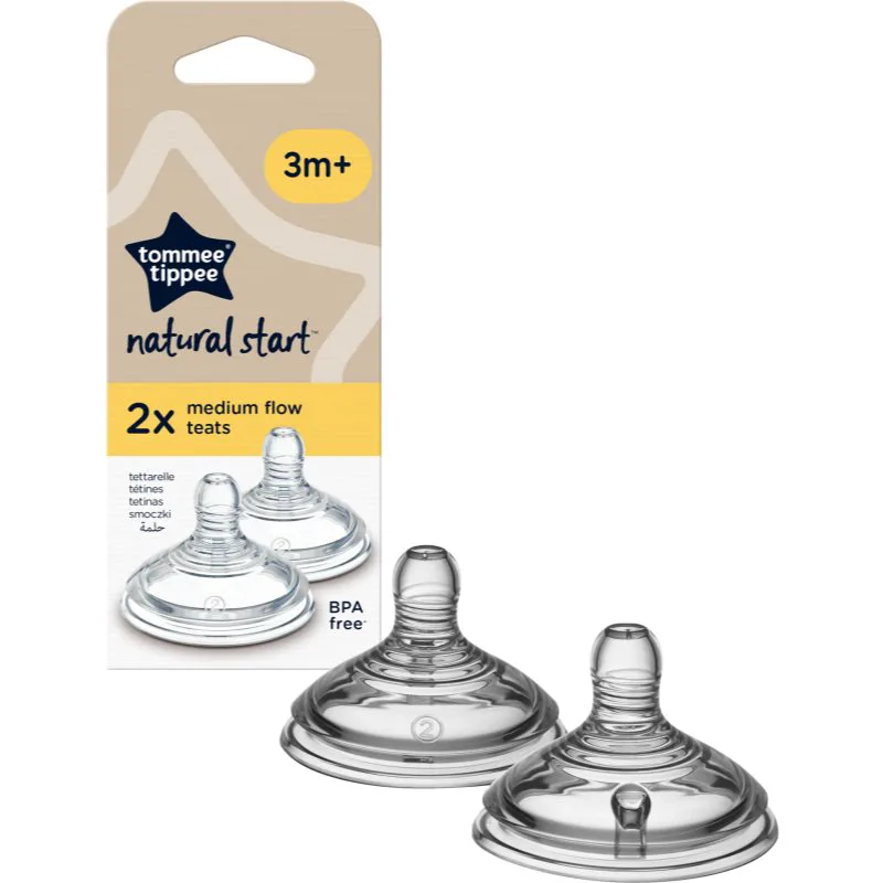 Tommee Tippee Natural Start Anti-Colic Teat θηλή μπιμπερό Medium Flow 3 m+ 2 τμχ