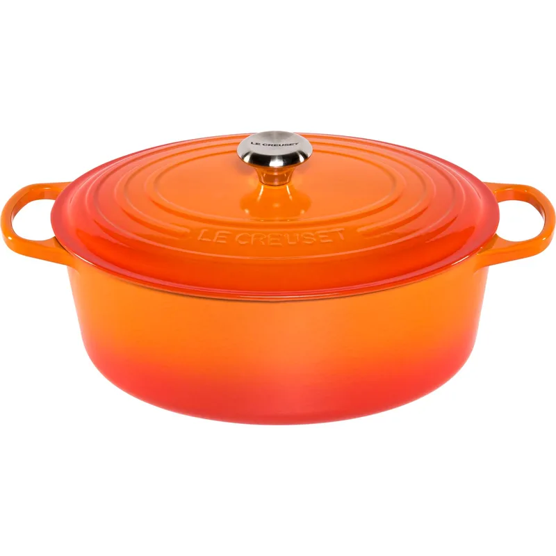 Le Creuset Οβάλ Φορητό Σκεύος Ψησίματος Signature σε Κόκκινο, 33 εκ.