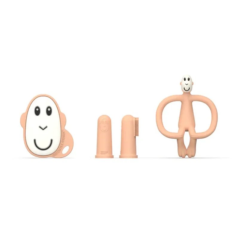 Σετ Περιποίησης Δοντιών Matchstick Monkey Teething Starter Set Peach