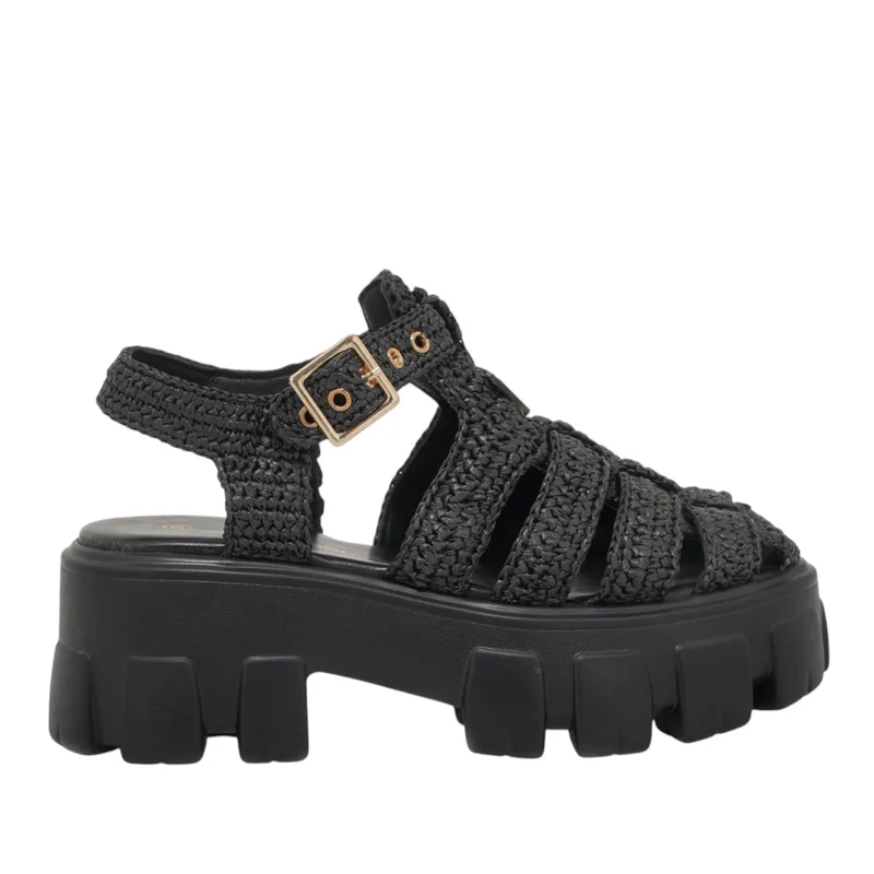 Γυναικεία Flatforms Renato Garini RG!XB9609-2 Μαύρο Κροσέ W403R60937A5