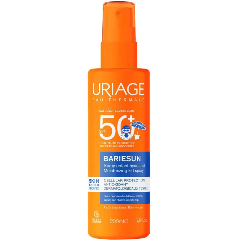 Uriage Bariesun Moisturizing Spf50+ Kid Spray Αντηλιακό Σπρέι Πολύ Υψηλής Προστασίας για Πρόσωπο & Σώμα Κατάλληλο για Παιδιά με Ευαίσθητες Επιδερμίδες 200ml