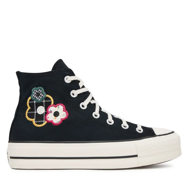 Sneakers Converse Chuck Taylor All Star Lift Platform Floral Patchwork A15534C Μαύρο