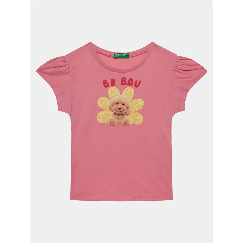 United Colors Of Benetton T-Shirt 3I1XG10DR Ροζ Regular Fit