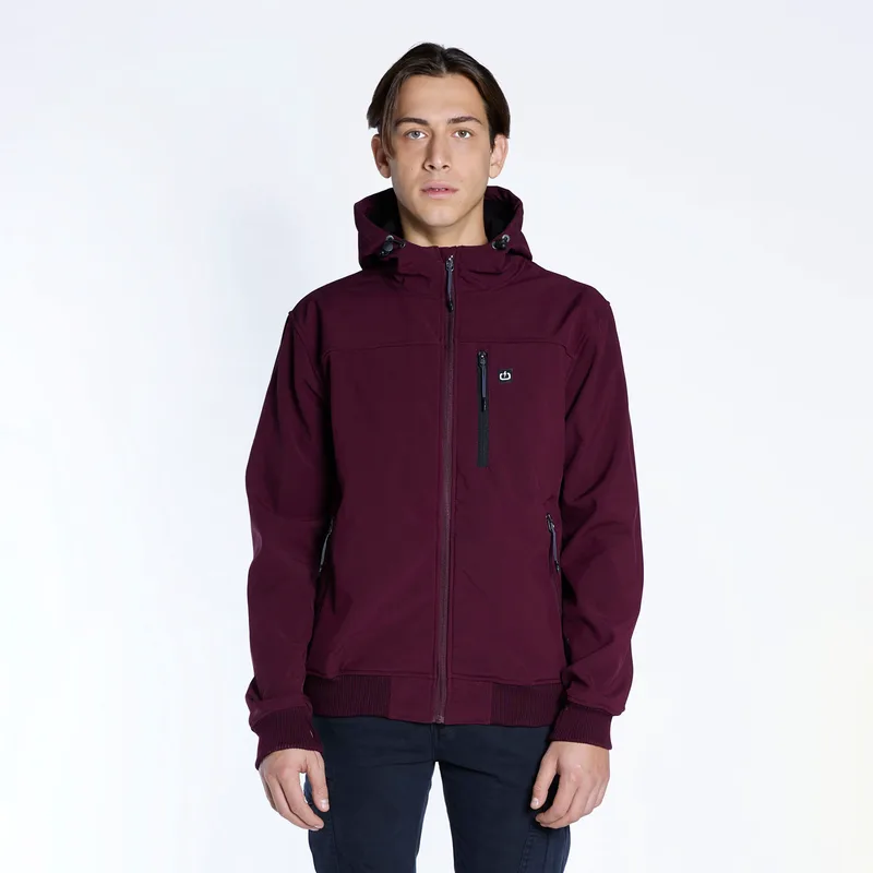 EMERSON MEN'S HOODED BONDED BOMBER JACKET ΚΟΚΚΙΝΟ