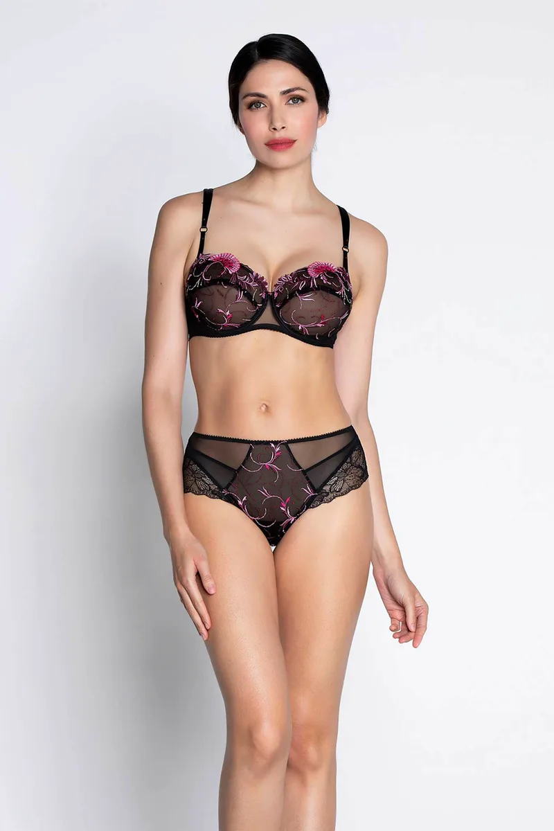 Lise Charmel γυναικείο σουτιέν half cup με δαντέλα Cup F "Floraison Passion" - BCH3086F Μαύρο