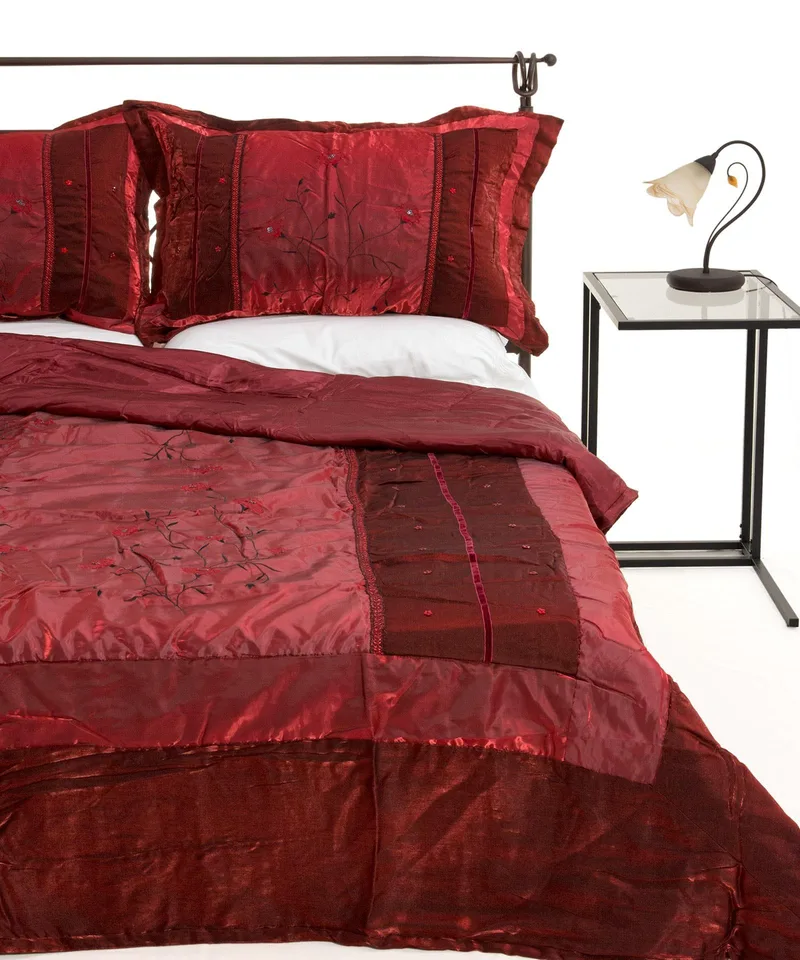 Σετ Κουβερλί Υπέρδιπλο Silk Fashion 10507 Κόκκινο 220x240