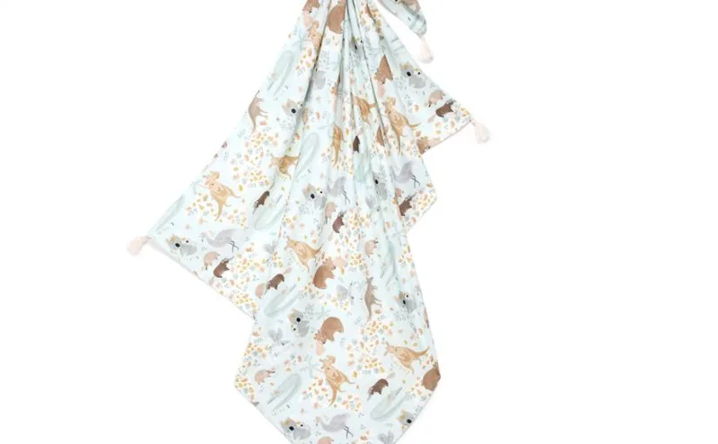 Bamboo Κουβέρτα Swaddle Dundee & Friends Blue