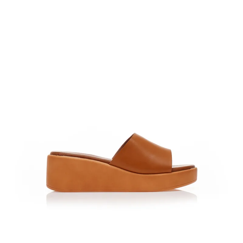 Flatforms TSOUKALAS κάμελ δερματίνη ΚΑΜΕΛ