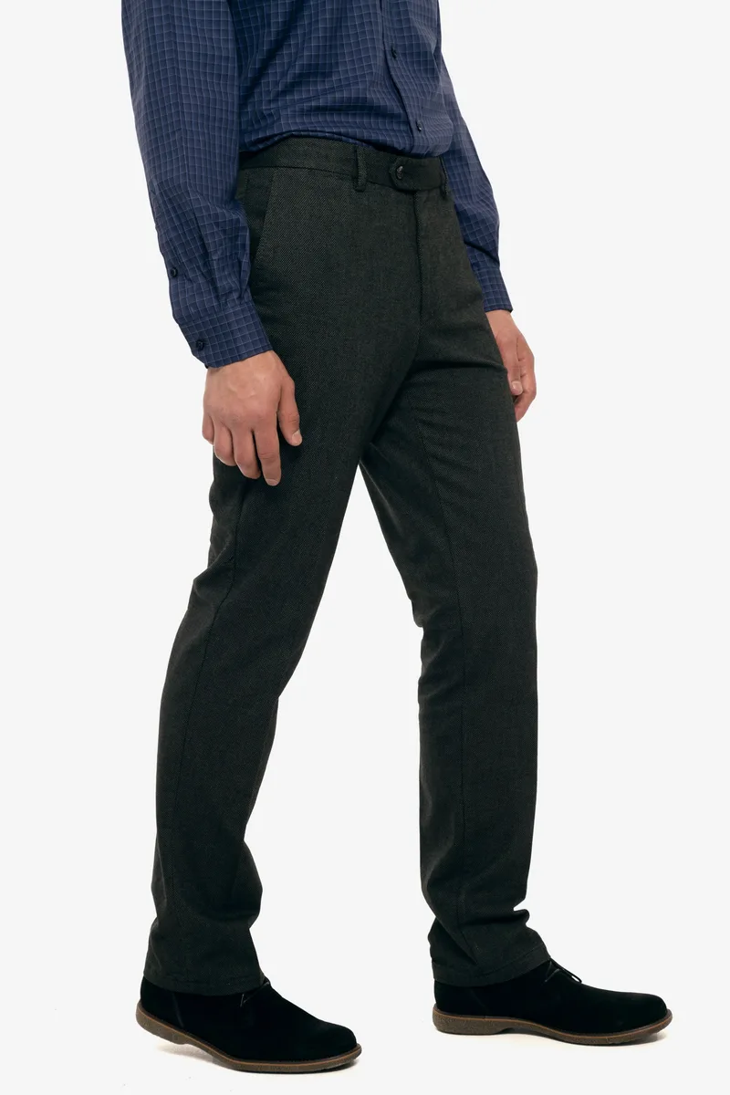 The Bostonians ανδρικό παντελόνι με ανάγλυφη υφή slim fit - CN682031 Ανθρακί