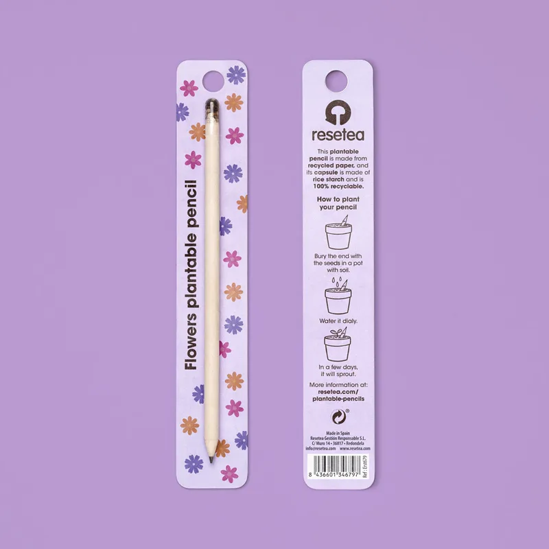 White plantable pencil – Flowers