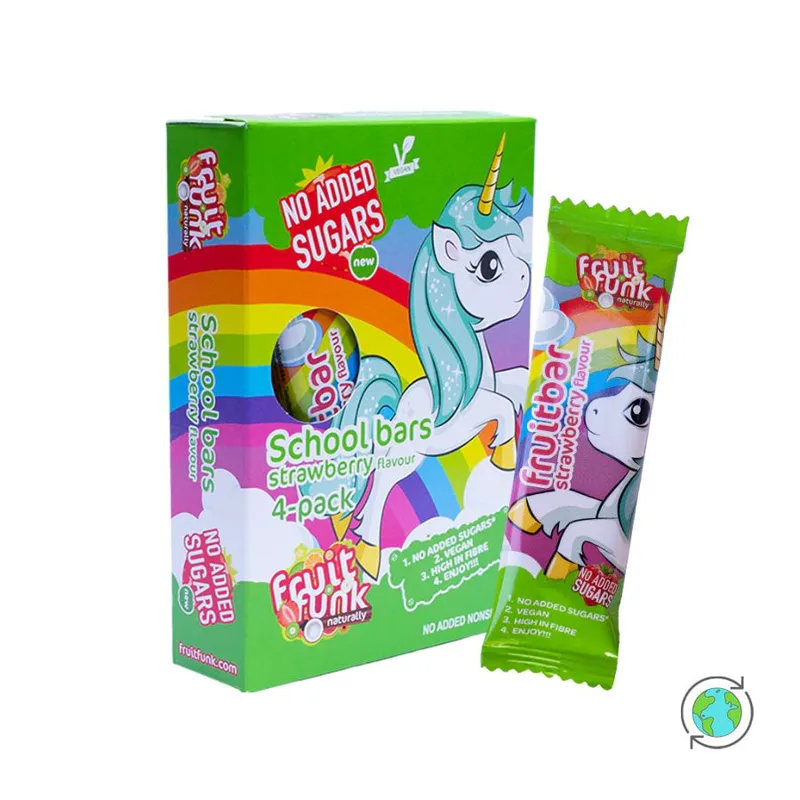 Παιδική Πολυσυσκευασία Unicorn School Bars με γεύση Φράουλα - FruitFunk - 4x20γρ No Sugar Added Gluten Free Lactose Free Vegan Palm Oil Free