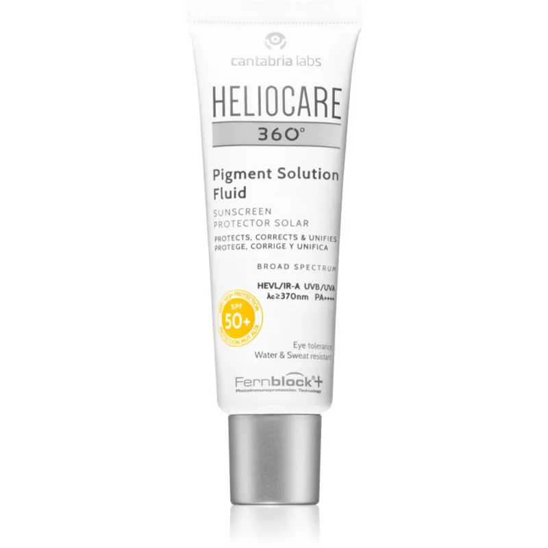 Heliocare 360° Pigment Solution Fluid αντηλιακό υγρό για πρόσωπο για την αντιμετώπιση των καφέ κηλίδων SPF 50+ 50 ml