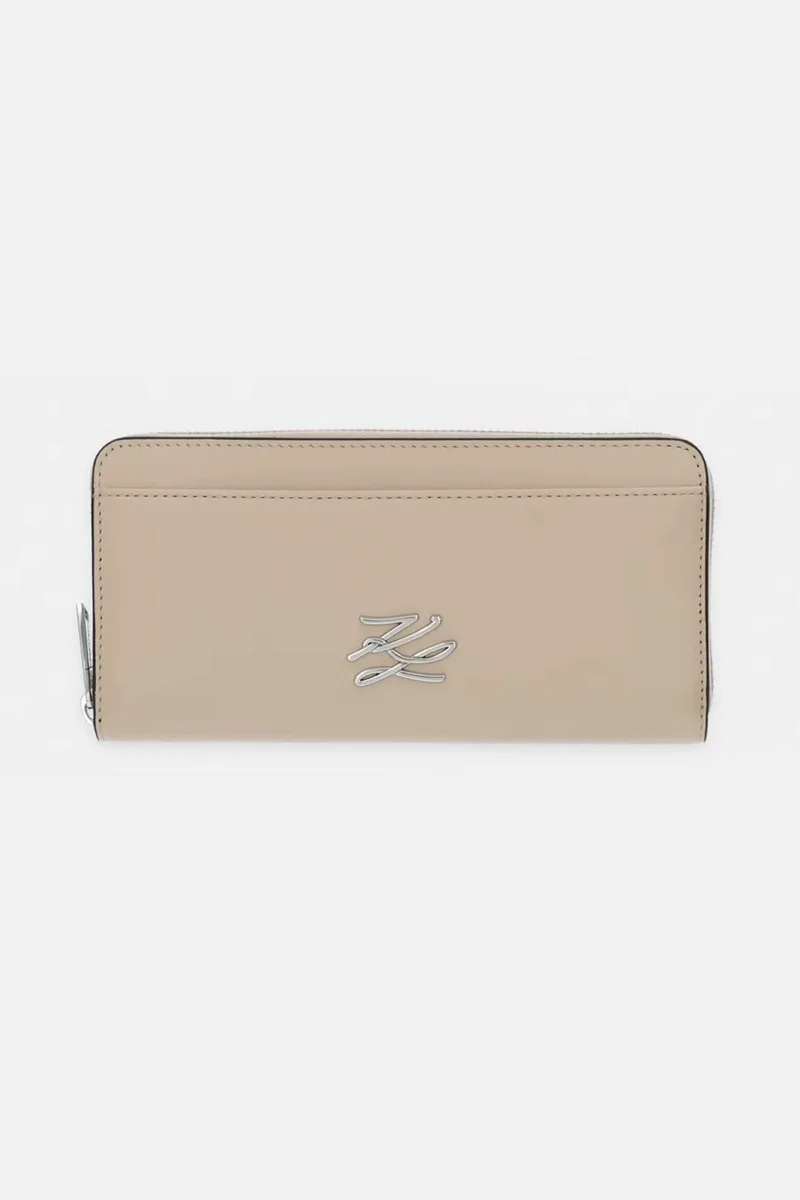Karl Lagerfeld γυναικείο δερμάτινο πορτοφόλι "Autograph" - B2W32006 Μπεζ