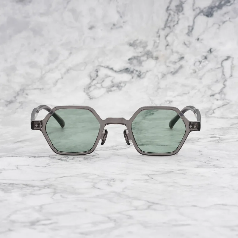 LEON Tinted Sunglasses | Gray | Light Green Shades | Explicit Poets Sunglasses