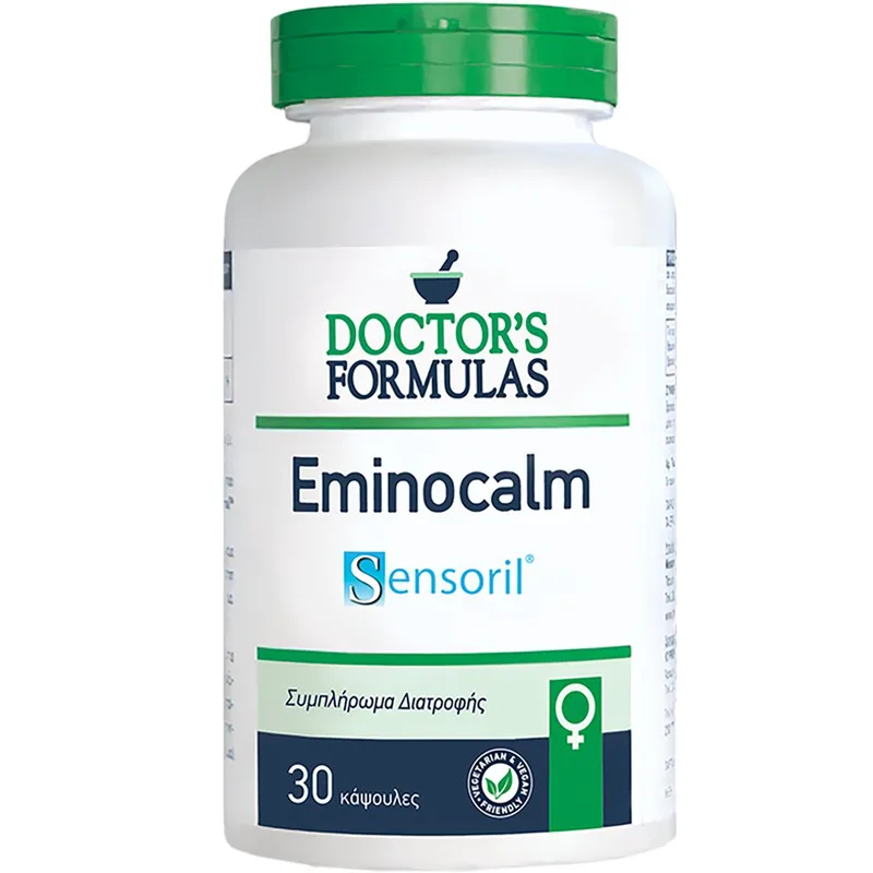 Doctor's Formulas EminoCalm Συμπλήρωμα Διατροφής Εκχυλίσματος Ασβαγκάντας, Κρόκου, Βιταμινών Β & Μαγνησίου για την Αντιμετώπιση των Συμπτωμάτων της Εμμηνόπαυσης 30caps