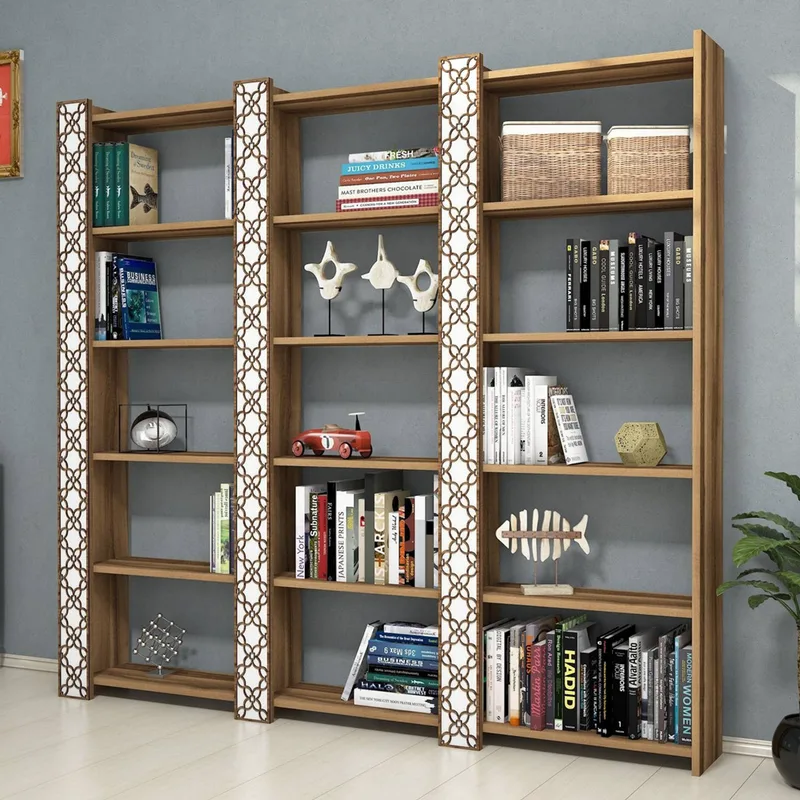 Βιβλιοθήκη City 3 - Walnut, White 845Hct3618 184,6x170x24,2 cm