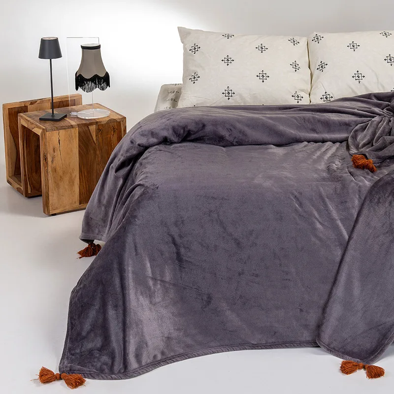 Κουβέρτα Fleece Υπέρδιπλη 220X240 Melinen Berlin Dark Grey (220x240)