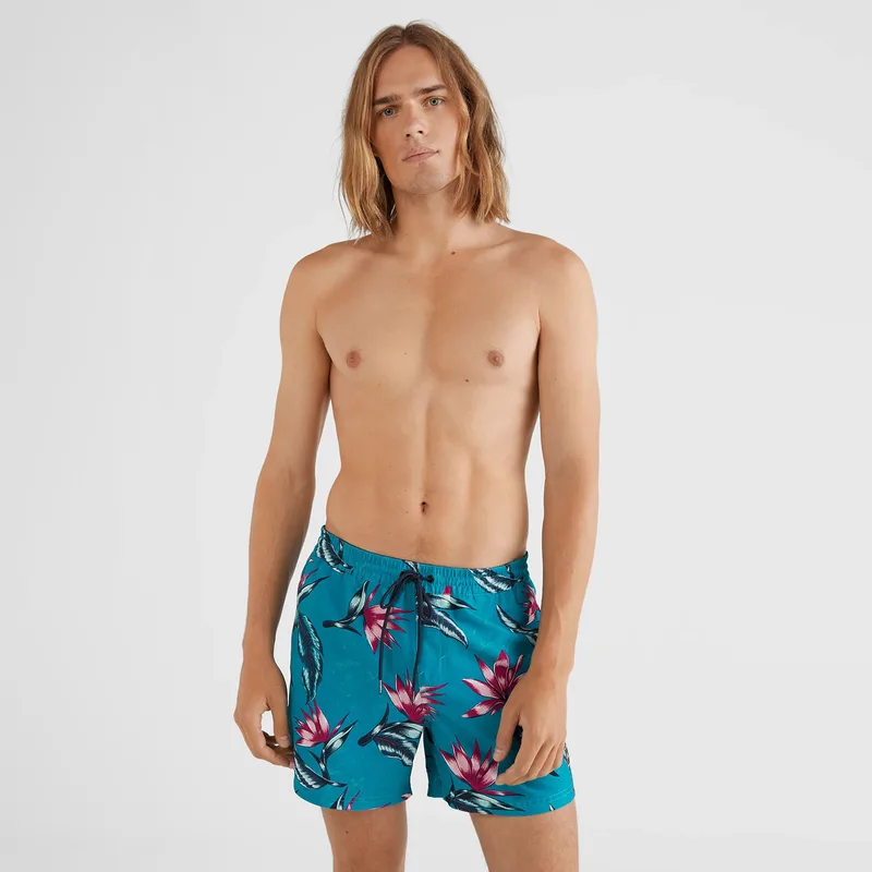 FLORAL SWIM SHORTS 15" ΜΠΛΕ