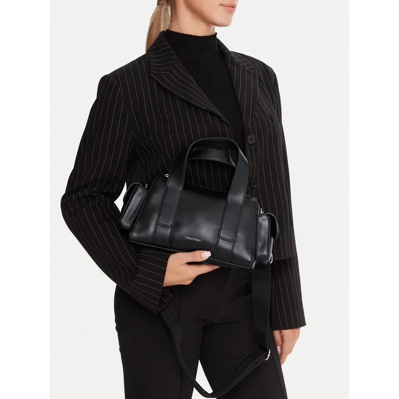 Τσάντα Calvin Klein Webbing Strap Pocket Bag LV04F3291G Μαύρο
