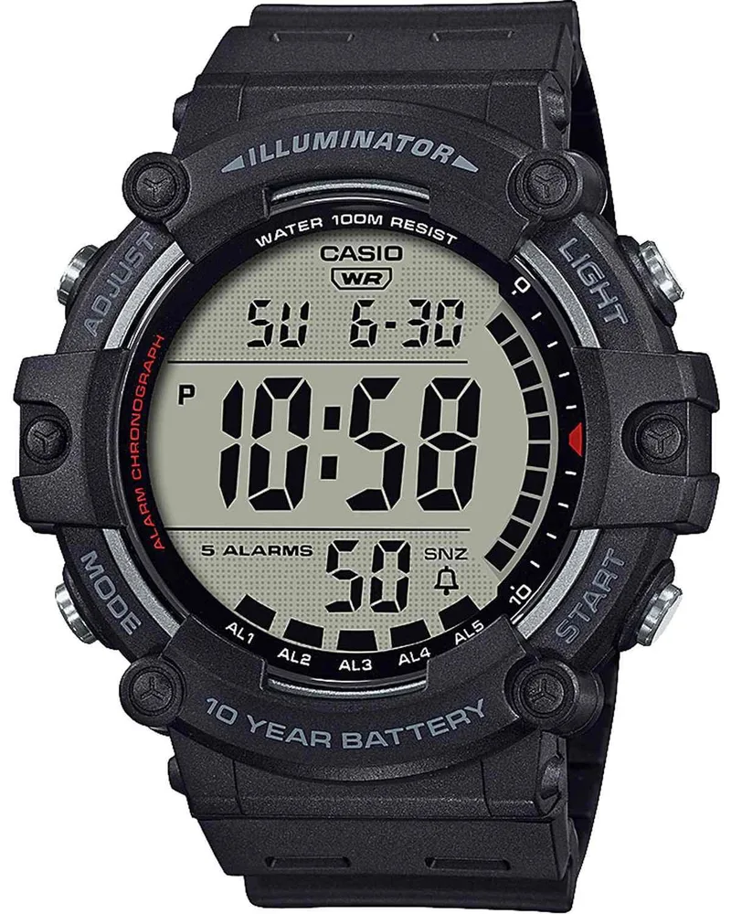 CASIO Standard Chronograph - AE-1500WH-1AVEF Black case with Black Rubber Strap