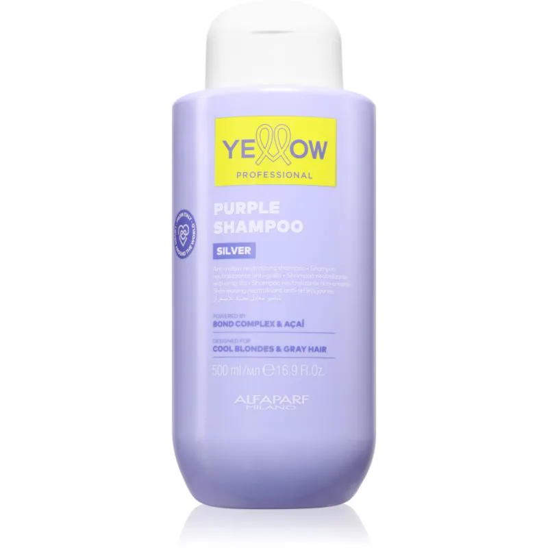 Yellow Professional Silver Purple Shampoo σαμπουάν εξουδετέρωση κίτρινων αποχρώσεων 500 ml