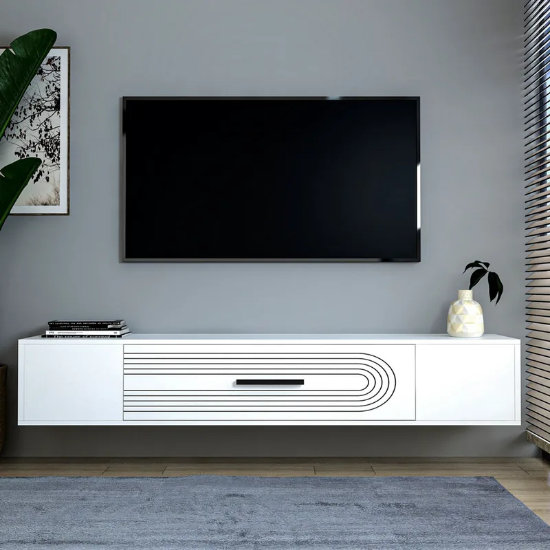 Έπιπλο Τηλεόρασης Kodaks L3 - White 475Olv3316 (150x33,2x29,6 cm)