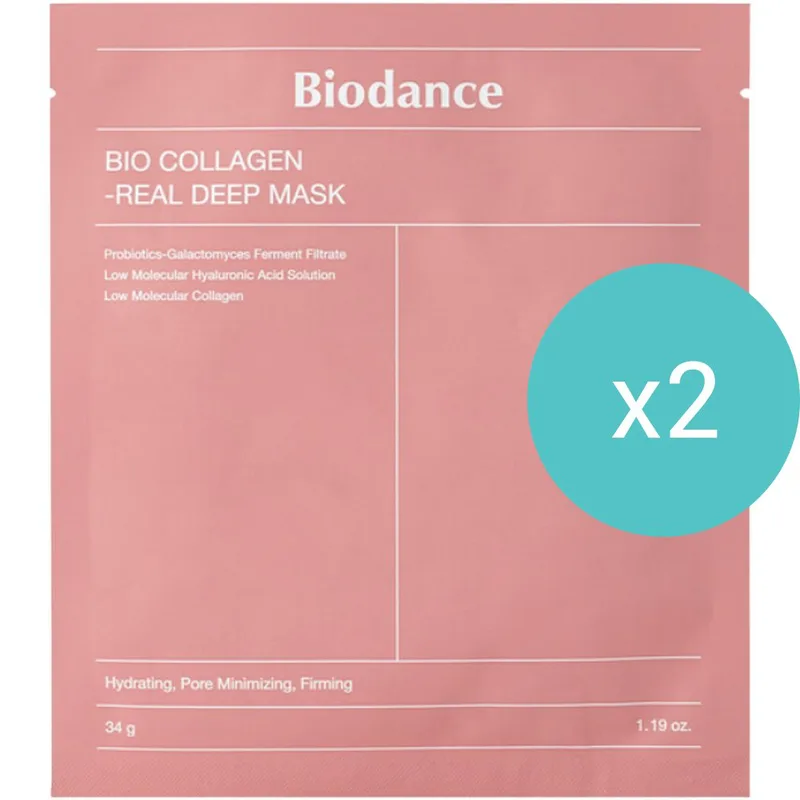 Σετ Biodance Bio Collagen Real Deep Mask Ενυδατική Μάσκα Προσώπου με Κολλαγόνο που Χαρίζει Σφριγηλότητα & Ελαστικότητα 2 Τεμάχια