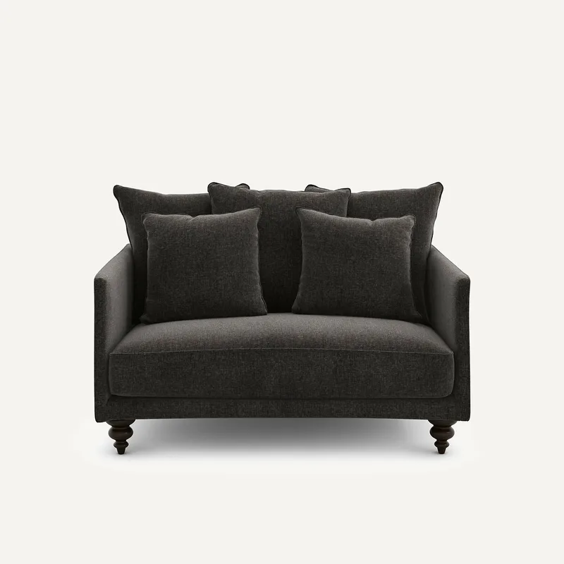 Διθέσιος καναπές compact από βελούδο chenille Μ105xΠ138xΥ93cm