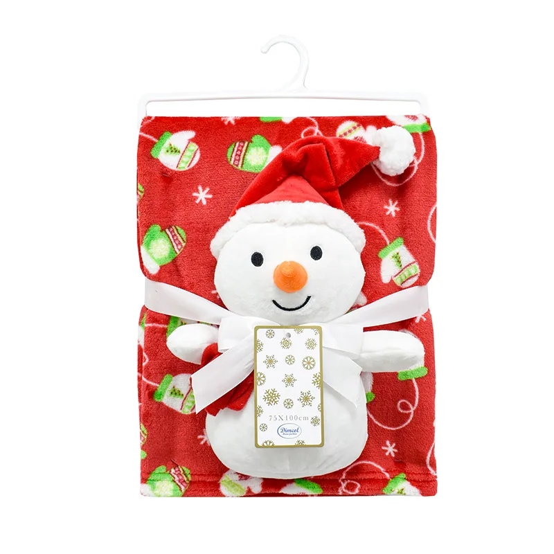 Κουβέρτα Fleece Λίκνου 75X100 και Λούτρινο Y30cm Dimcol Snowman 27 (75x100)