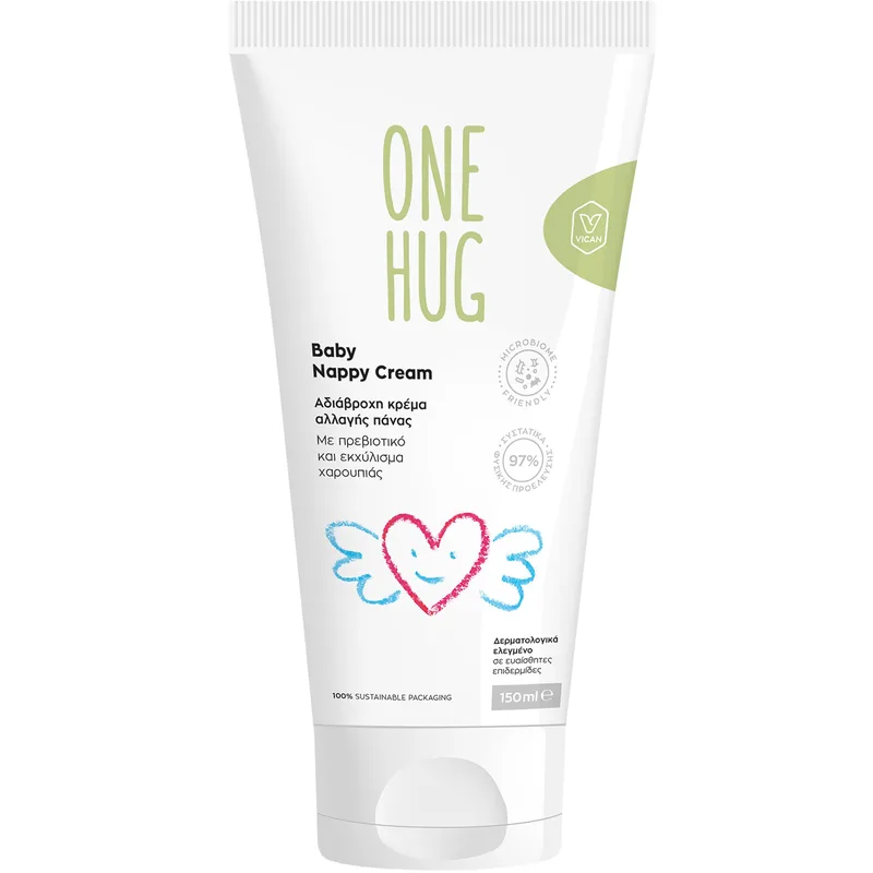 One Hug Baby Nappy Cream Αδιάβροχη Καταπραϋντική Κρέμα Αλλαγής Πάνας 150ml