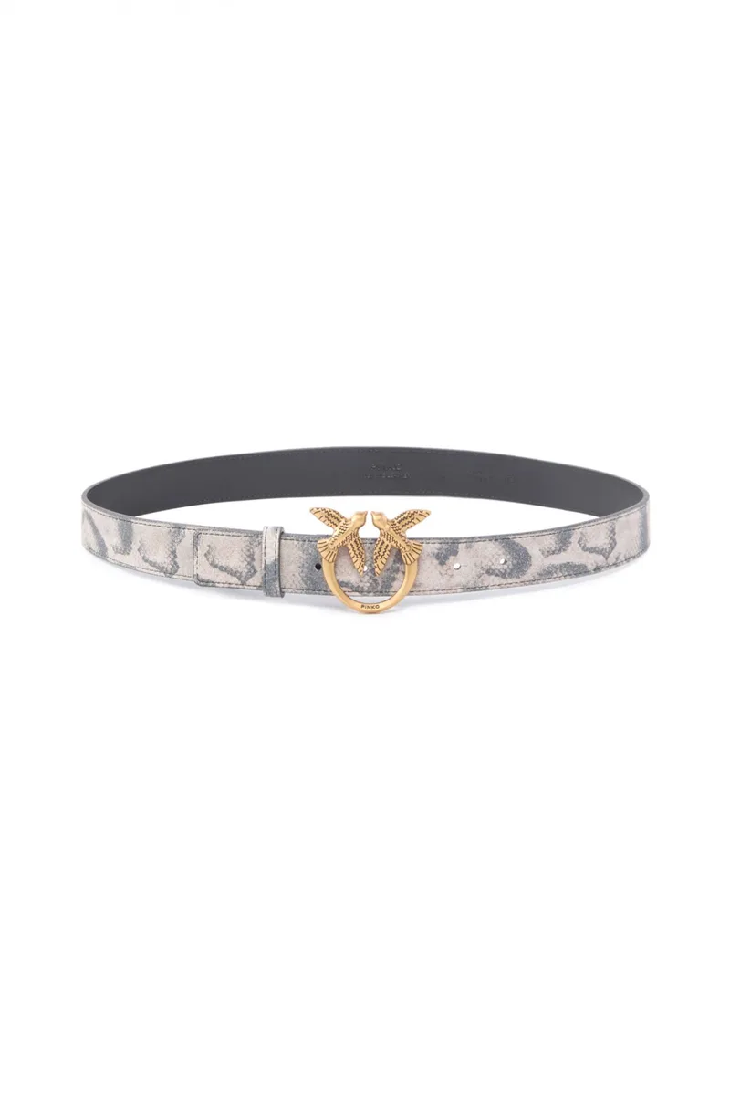 PINKO ΖΩΝΗ LOVE BERRY H3 BELT.LOW CROSTA STAMPA PITONE ΤΥΠΩΜΑ ΔΕΡΜΑ ΦΙΔΙΟΥ