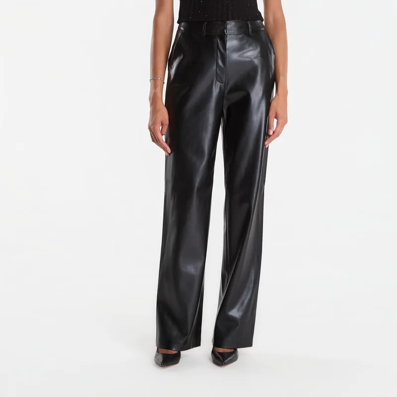 Παντελόνια GUESS Zanita Perefct Pants Pu Jet Black M