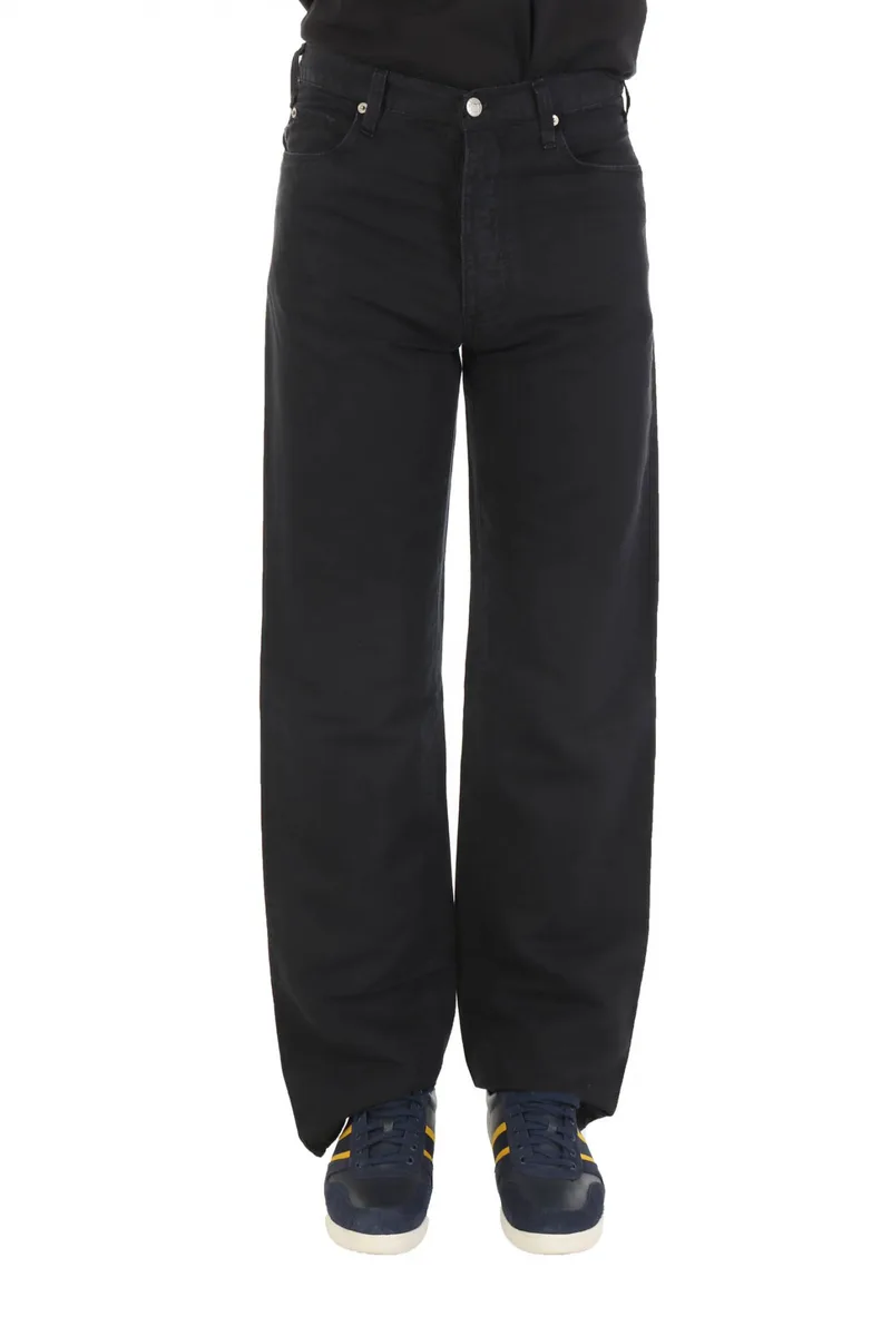ARMANI JEANS ΠΑΝΤΕΛΟΝΙ 5ΤΣΕΠΟ CLASSIC WAIST RELAXED LEG HEMP INSIDE ΜΑΥΡΟ