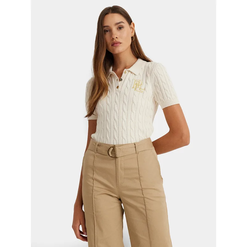 LAUREN RALPH LAUREN Polo 200932224001 Εκρού Slim Fit