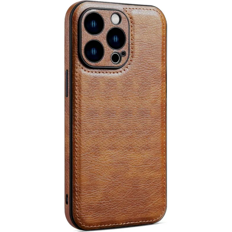 Θήκη iPhone 13 Pro Bodycell Prestige Backcover με Πλαίσιο Κάμερας - Brown (5206015068171)
