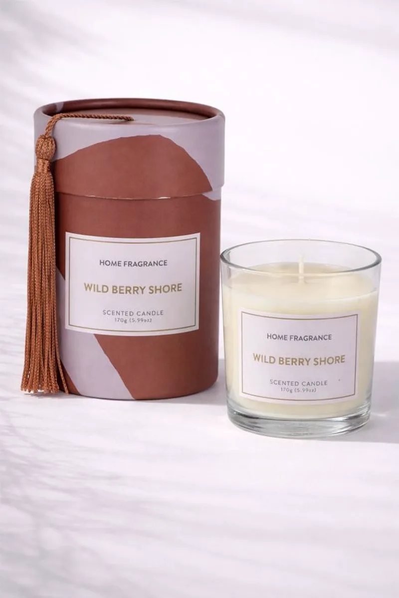 Κερι Αρωματικο Σε Ποτηρι Με Αρωμα Wild Berry Shore 170Gr 8.5x8.5x10.5cm Μπορντό Kaeming