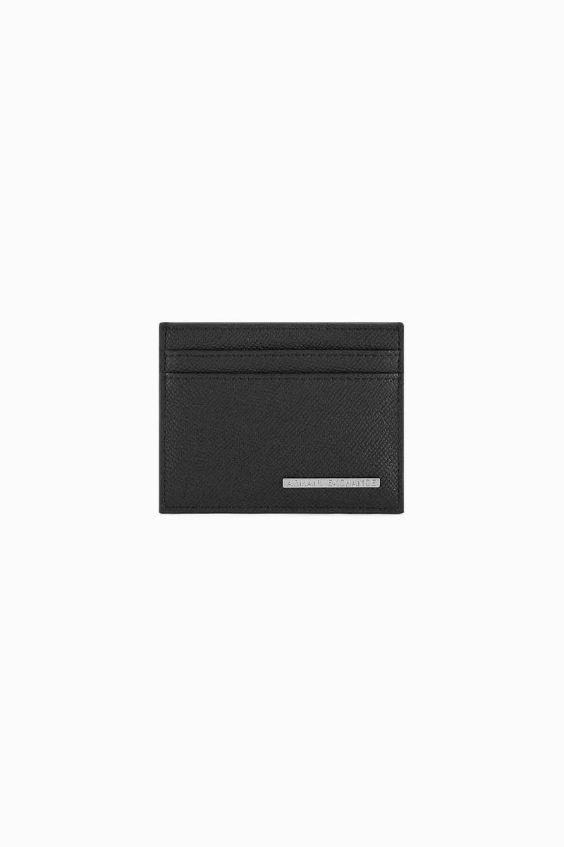 Armani Exchange ανδρική θήκη για κάρτες με μεταλλικό λογότυπο - XM000169AF19931 Μαύρο