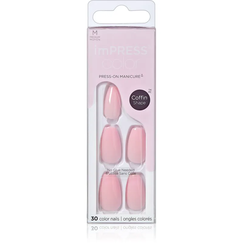 KISS imPRESS Color Medium Ψεύτικα νύχια Ροζ Dream 30 τμχ