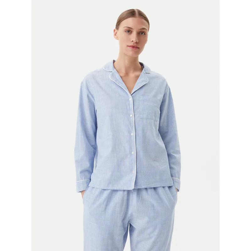 Hunkemöller Μπλούζα πιτζάμας 301491 Γαλάζιο Regular Fit