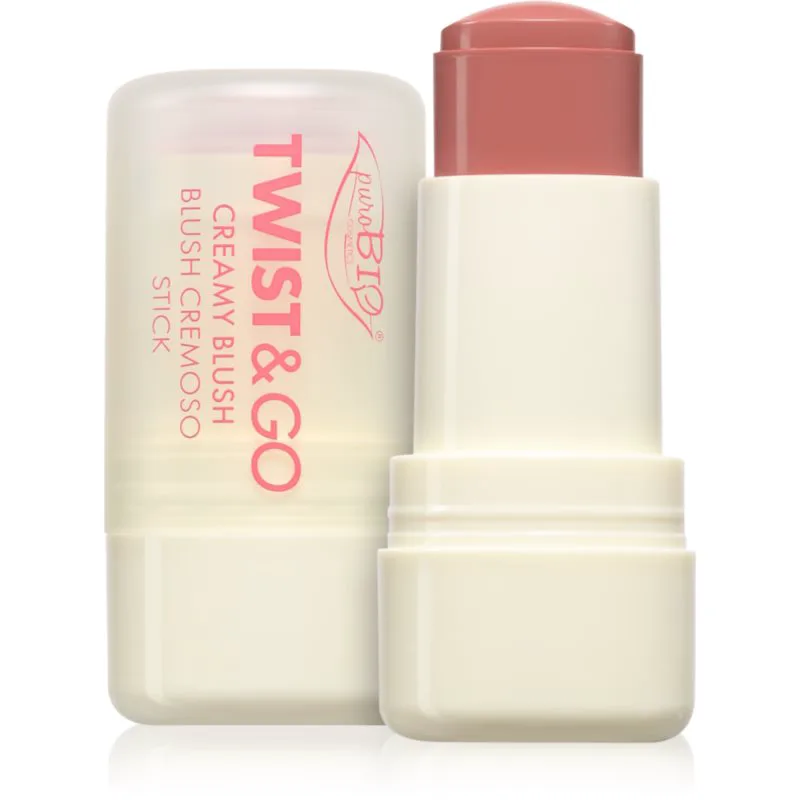 puroBIO Cosmetics Twist&Go κρεμώδες ρουζ σε στικ απόχρωση 03 Macaron 5 γρ