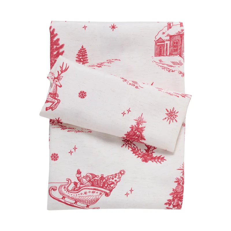 Χριστουγεννιάτικο Runner Polyester 45x140εκ. Christmas 0772 Εκρού-Κόκκινο Das Home (Ύφασμα: Polyester, Χρώμα: Κόκκινο) - Das Home - 427451400772
