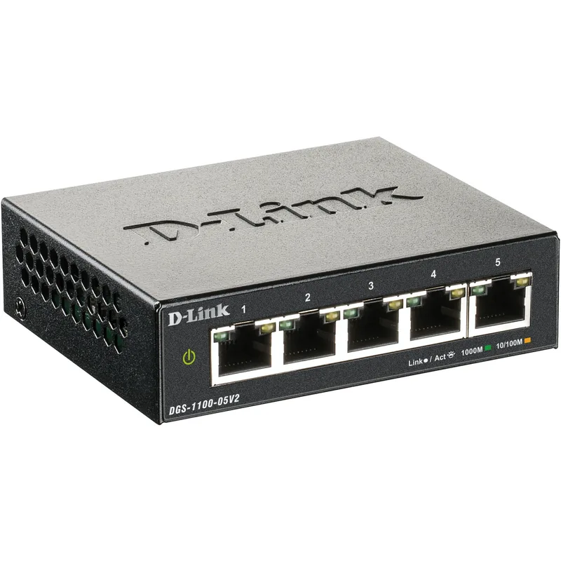D-Link DGS-1100-05V2/E 5-Port Layer2 Gigabit Smart Switch