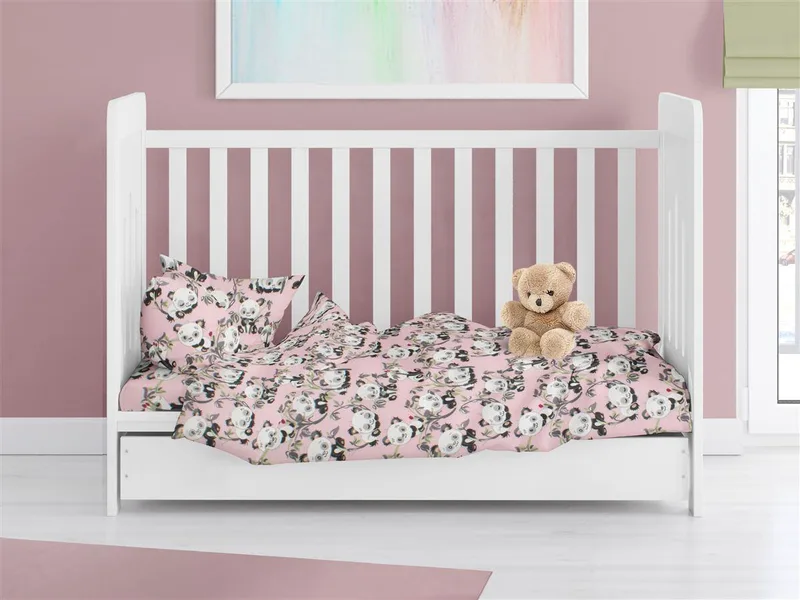 ΠΑΠΛΩΜΑ ΕΜΠΡΙΜΕ bebe Panda Bear 97 120X160 Ροζ 100% Cotton Flannel