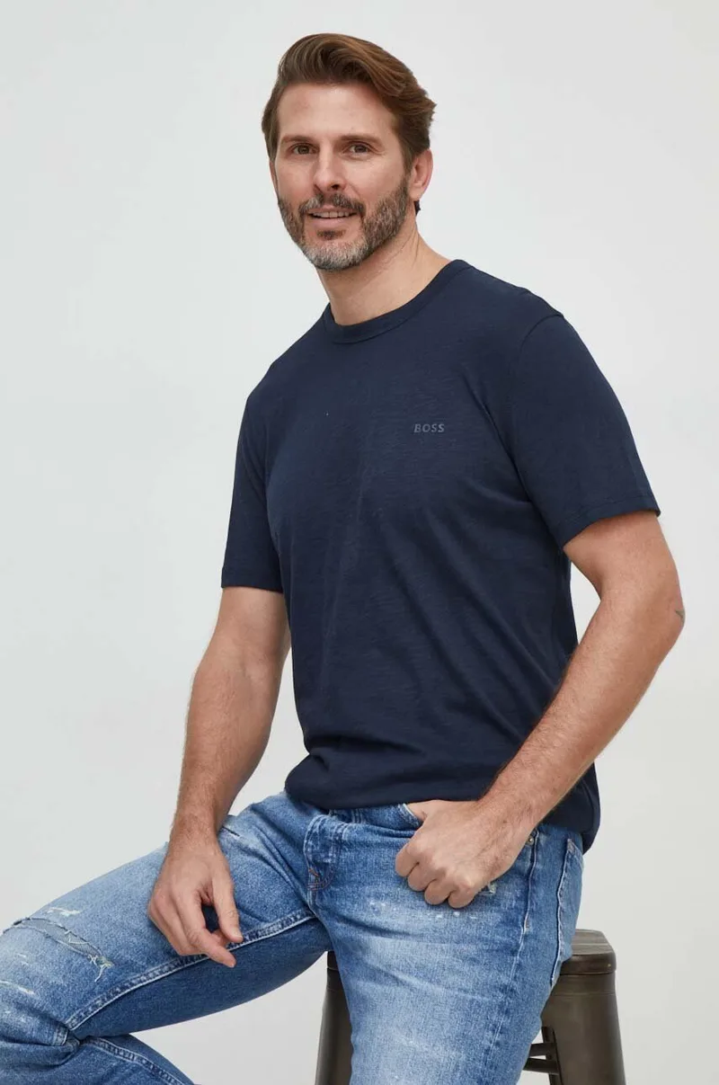 Βαμβακερό μπλουζάκι Boss Πορτοκαλί San Jared-C