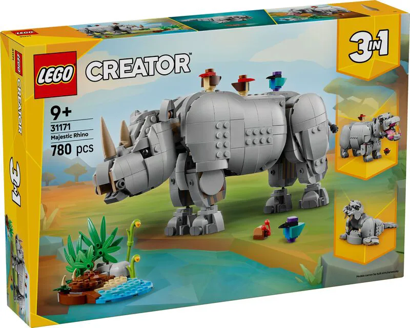 LEGO® Creator 3in1 Wild Animals: Majestic Rhino With Birds (31171)